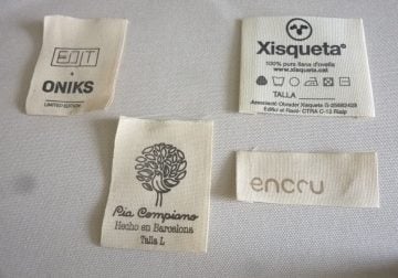 Etiquetas personalizadas de algodón